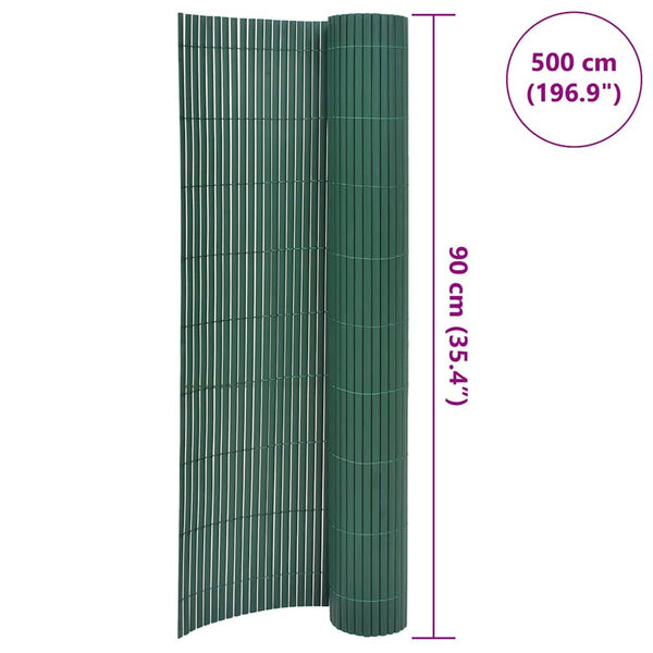 vidaXL Περίφραξη Κήπου Διπλής Όψης Πράσινη 90 x 500 εκ. από PVC