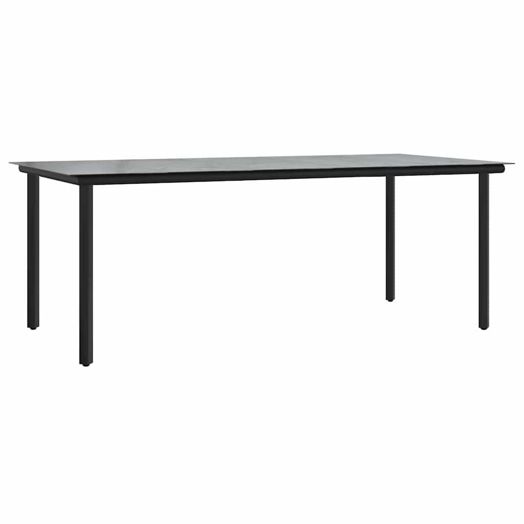 vidaXL Σέτ φαγητού για κήπο με μαξιλάρι 9 pcs Μαύρο συνθετικό ρατάν