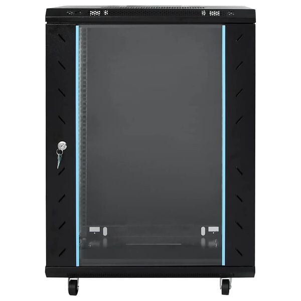 vidaXL Καμπίνα Δικτύου 15U 19" IP20 Μαύρη 60x45x86 εκ.