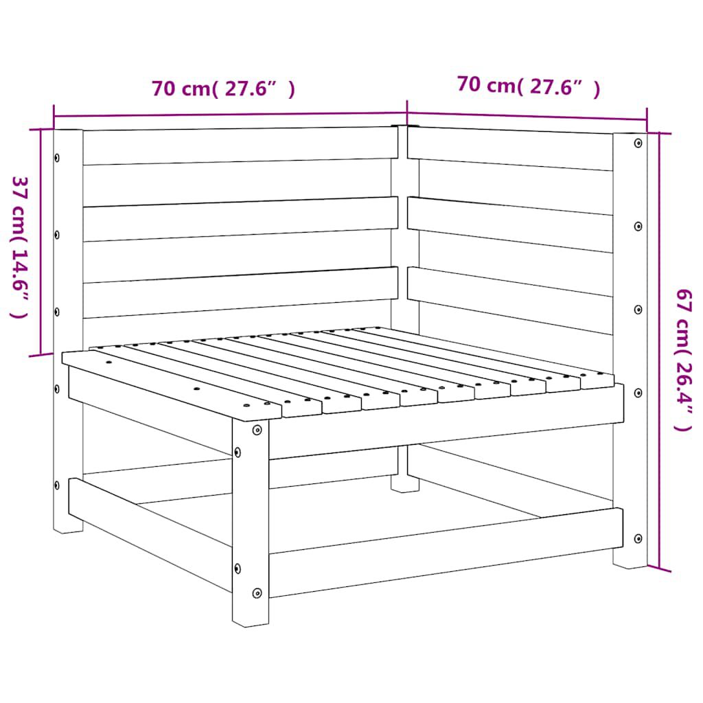 vidaXL Καναπέδες Κήπου Γωνιακοί 2 Τεμ. 70x70x67εκ Μασίφ Ψευδοτσούγκα