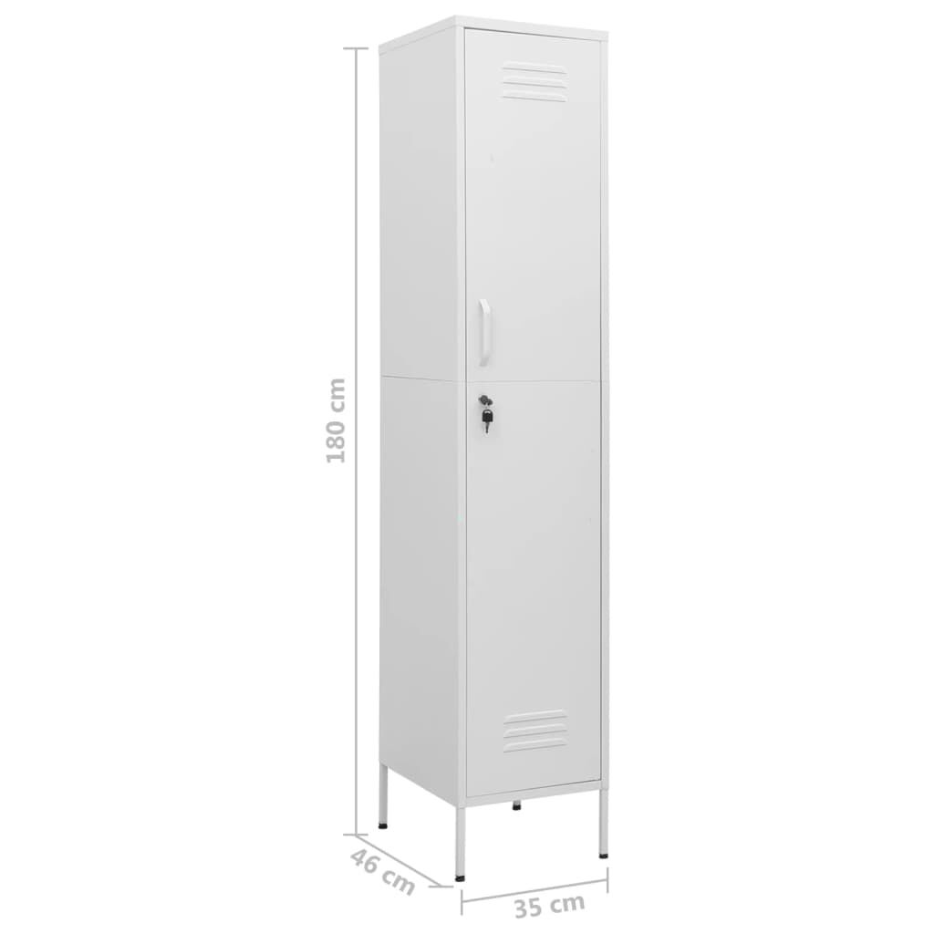 vidaXL Φοριαμός Λευκός 35 x 46 x 180 εκ. από Ατσάλι