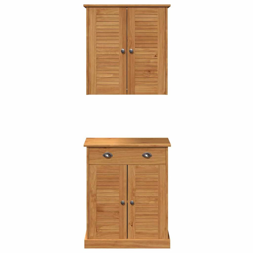 vidaXL Σετ Επίπλων Μπάνιου με συρτάρι 2 pcs Καφέ 67.5 x 34 x 80 εκ.
