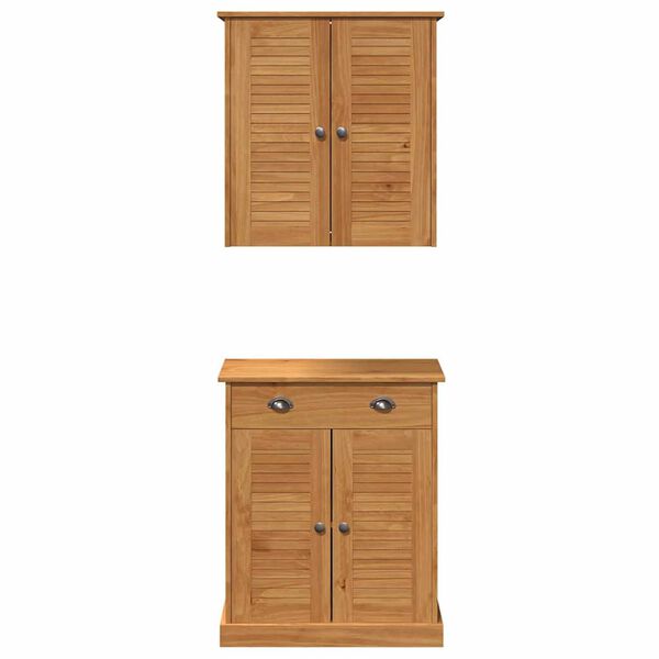 vidaXL Σετ Επίπλων Μπάνιου με συρτάρι 2 pcs Καφέ 67.5 x 34 x 80 εκ.