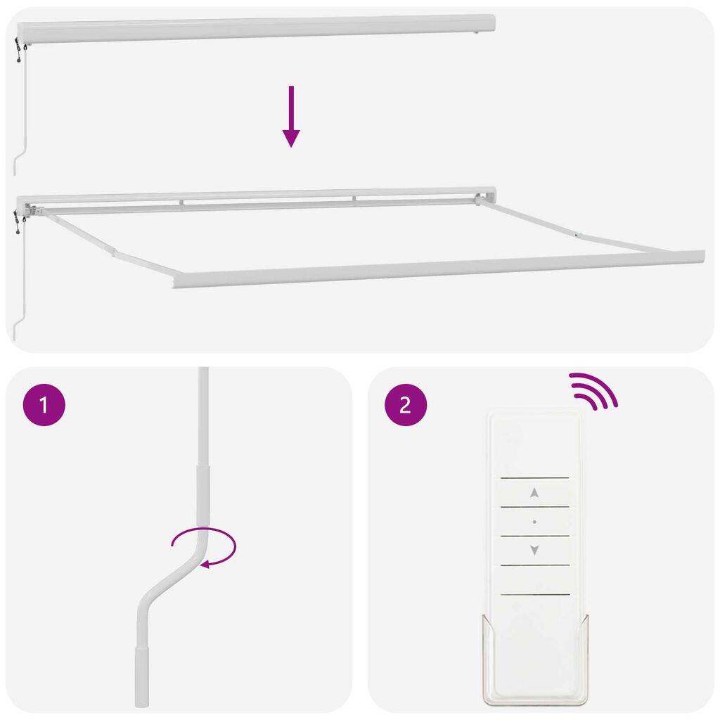 vidaXL Τέντα Κασετίνα Χειροκίνητη Μπλε / Λευκή 350 x 250 εκ.