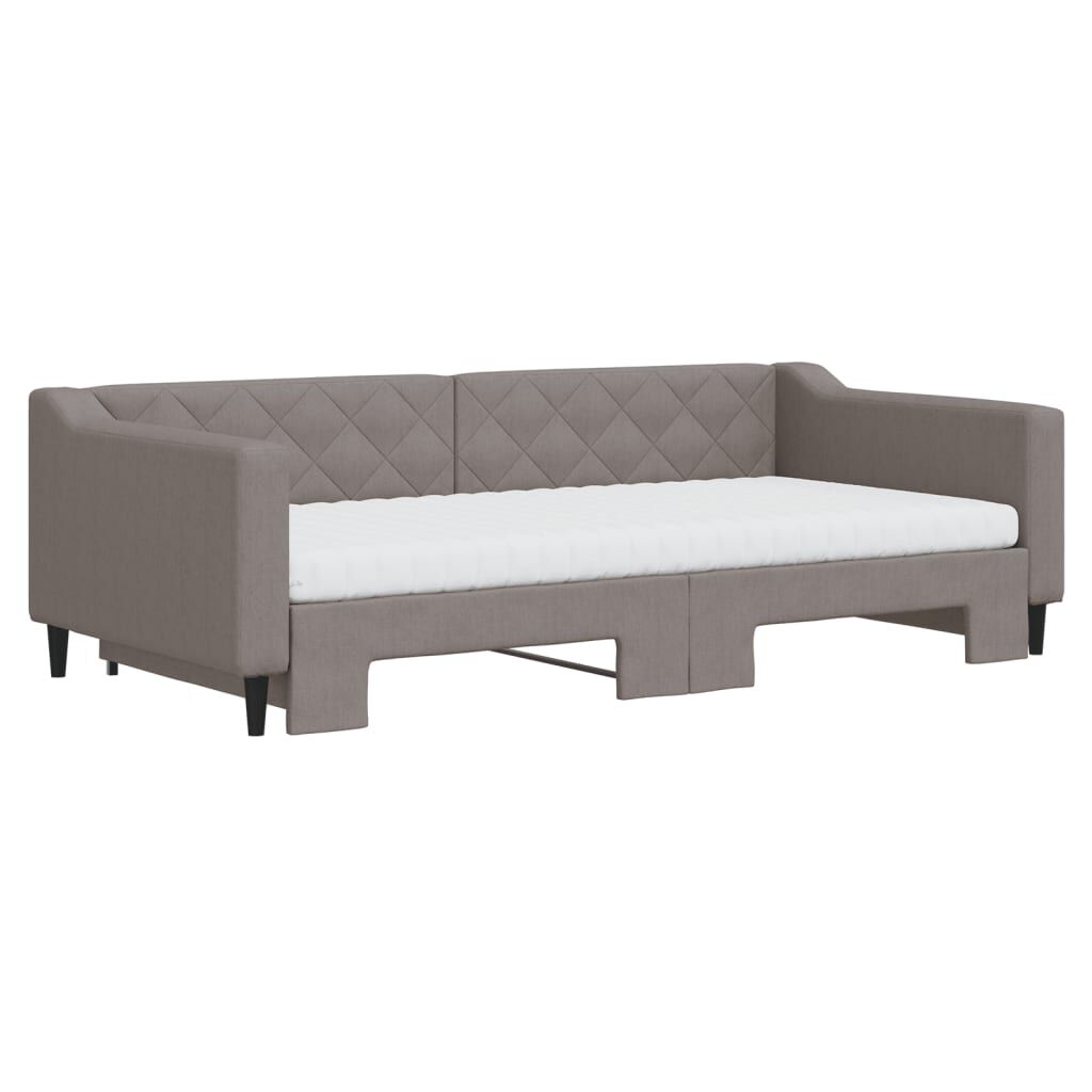 vidaXL Καναπές Κρεβάτι Συρόμενος Taupe 100x200εκ. Υφασμάτινος Στρώματα