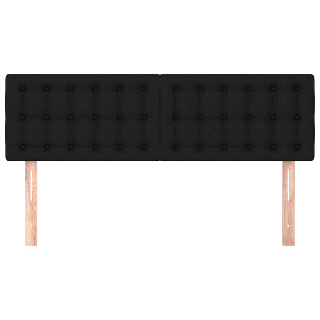 vidaXL Κεφαλάρια Κρεβατιού 2 τεμ. Μαύρα 72x5x78/88 εκ. Υφασμάτινα