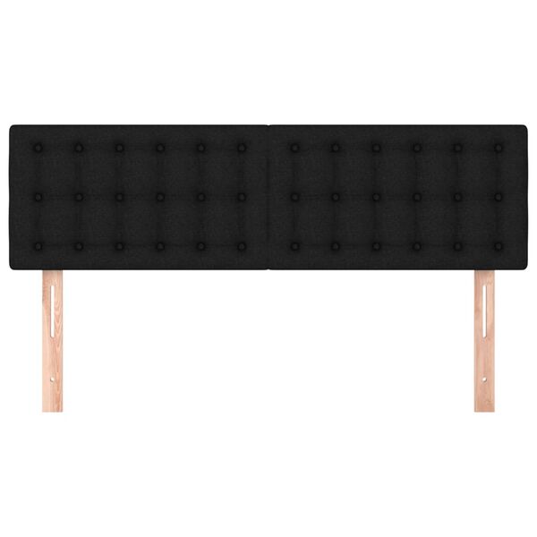 vidaXL Κεφαλάρια Κρεβατιού 2 τεμ. Μαύρα 72x5x78/88 εκ. Υφασμάτινα