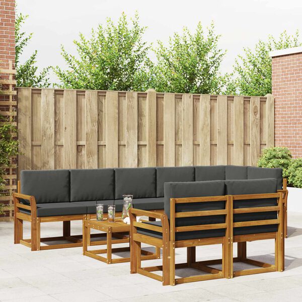 vidaXL &Sigma;&epsilon;&iota;&rho;ά &Kappa;&alpha;&nu;&alpha;&pi;έ &Epsilon;&xi;&omega;&tau;&epsilon;&rho;&iota;&kappa;&omicron;ύ &mu;&epsilon; &mu;&alpha;&xi;&iota;&lambda;ά&rho;&iota; 9 pcs &Phi;&upsilon;&sigma;&iota;&kappa;ό &kappa;&alpha;&iota; &Alpha;&nu;&theta;&rho;&alpha;&kappa;ί