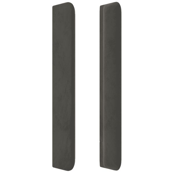 vidaXL Κεφαλάρι Κρεβατιού LED Σκούρο Γκρι 103x16x118/128εκ. Βελούδινο