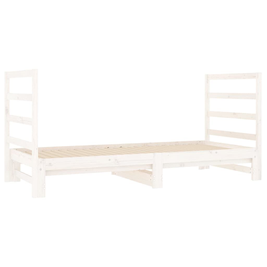 vidaXL Καναπές Κρεβάτι Συρόμενος Λευκός 2x(90x190) εκ. από Μασίφ Πεύκο