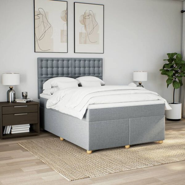 vidaXL &Kappa;&rho;&epsilon;&beta;ά&tau;&iota; Boxspring &mu;&epsilon; &Sigma;&tau;&rho;ώ&mu;&alpha; &Alpha;&nu;&omicron;&iota;&chi;&tau;ό &Gamma;&kappa;&rho;&iota; 140x190 &epsilon;&kappa;. &Upsilon;&phi;&alpha;&sigma;&mu;ά&tau;&iota;&nu;&omicron;