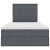 vidaXL Κρεβάτι με αποθηκευτικό χώρο και LED Σκούρο Γκρι 120 x 190 cm