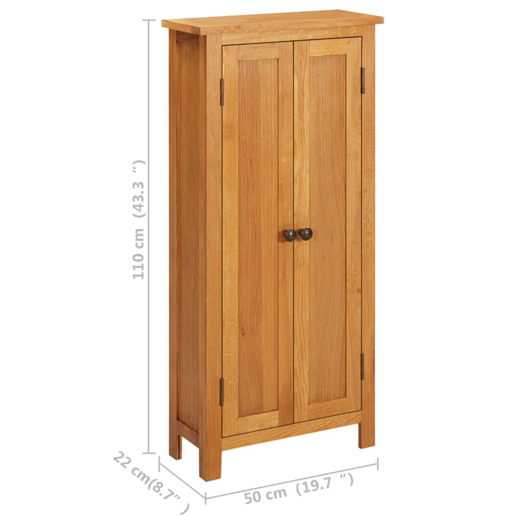 vidaXL Ντουλάπα Αποθήκευσης 50 x 22 x 110 εκ. από Μασίφ Ξύλο Δρυός