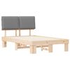 vidaXL Σκελετός Κρεβατιού με Επενδεδυμένο Κεφαλάρι Ανοιχτό γκρι