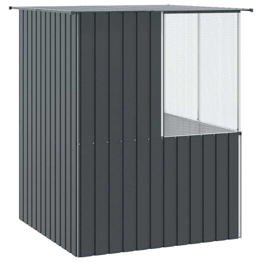 vidaXL Κλουβί Πουλιών με αποθήκευση Ανθρακί 154 x 154 x 200 εκ.