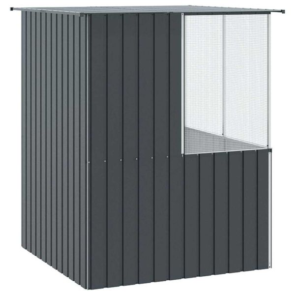 vidaXL Κλουβί Πουλιών με αποθήκευση Ανθρακί 154 x 154 x 200 εκ.