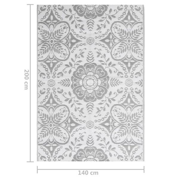 vidaXL Χαλί εξωτερικού χώρου ARAKIL Ανοιχτό γκρι 140x200 cm PP