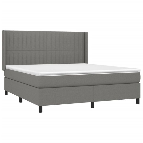 vidaXL &Kappa;&rho;&epsilon;&beta;ά&tau;&iota; Boxspring &mu;&epsilon; &Sigma;&tau;&rho;ώ&mu;&alpha; & LED &Sigma;&kappa;.&Gamma;&kappa;&rho;&iota; 160x200 &epsilon;&kappa; &Upsilon;&phi;&alpha;&sigma;&mu;ά&tau;&iota;&nu;&omicron;