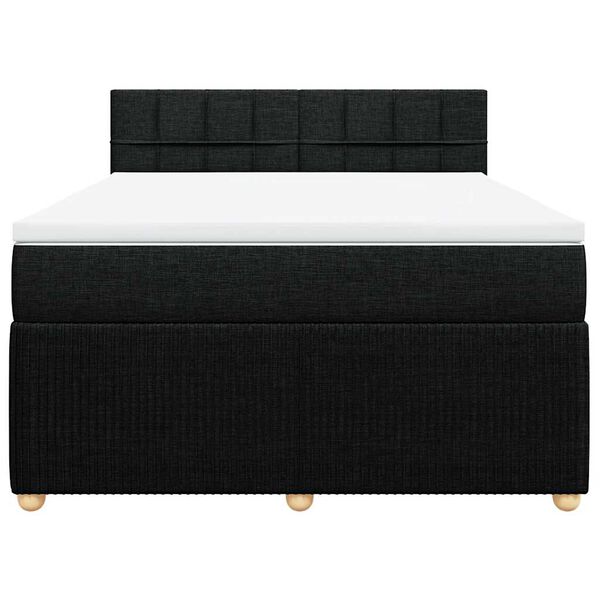 vidaXL &Kappa;&rho;&epsilon;&beta;ά&tau;&iota; Boxspring &mu;&epsilon; &Sigma;&tau;&rho;ώ&mu;&alpha; &Mu;&alpha;ύ&rho;&omicron; 140x190 &epsilon;&kappa;. &Upsilon;&phi;&alpha;&sigma;&mu;ά&tau;&iota;&nu;&omicron;
