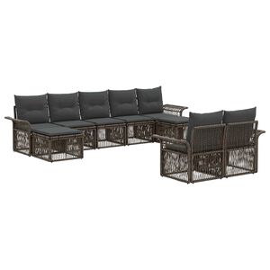 vidaXL &Sigma;&epsilon;&tau; &Kappa;&alpha;&nu;&alpha;&pi;έ &Kappa;ή&pi;&omicron;&upsilon; 9 pcs &Gamma;&kappa;&rho;&iota; &sigma;&upsilon;&nu;&theta;&epsilon;&tau;&iota;&kappa;ό &rho;&alpha;&tau;ά&nu;
