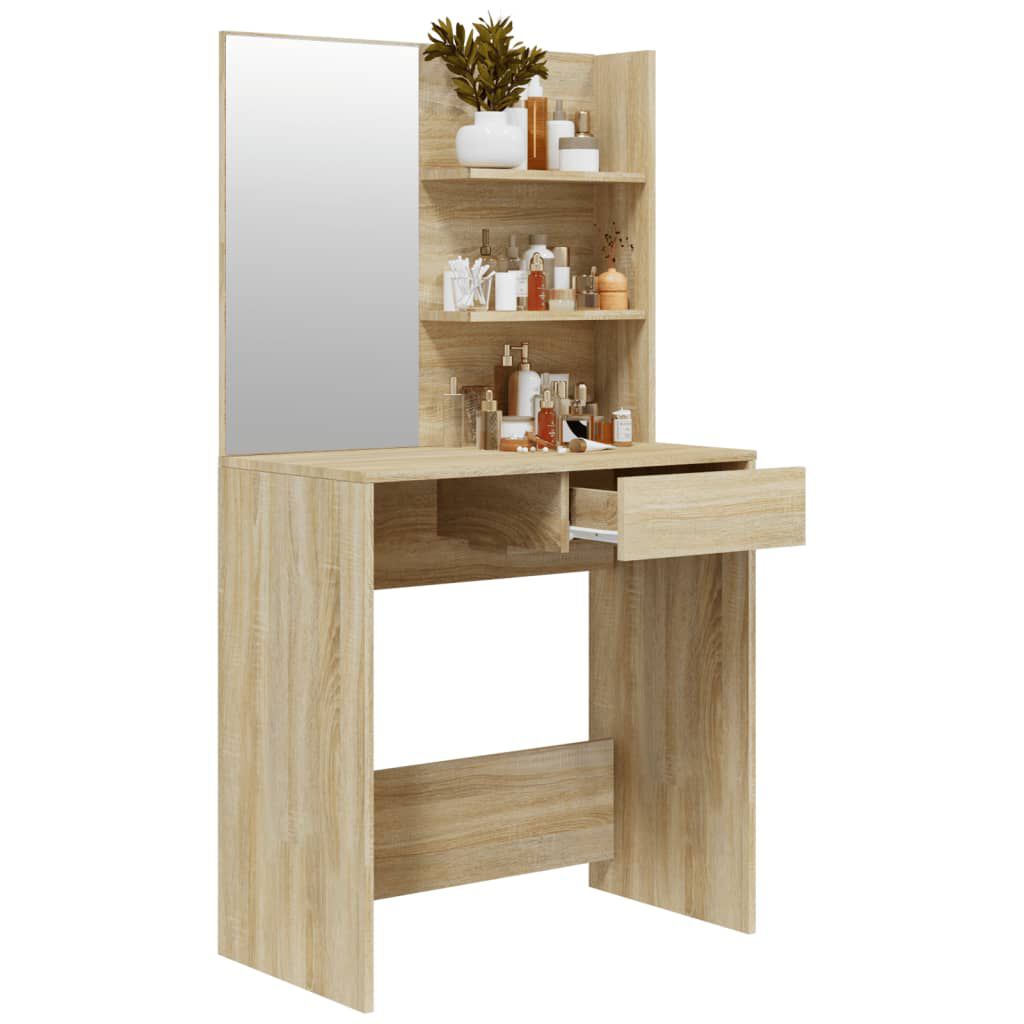 vidaXL Μπουντουάρ με Καθρέφτη Sonoma Δρυς 74,5 x 40 x 141 εκ.