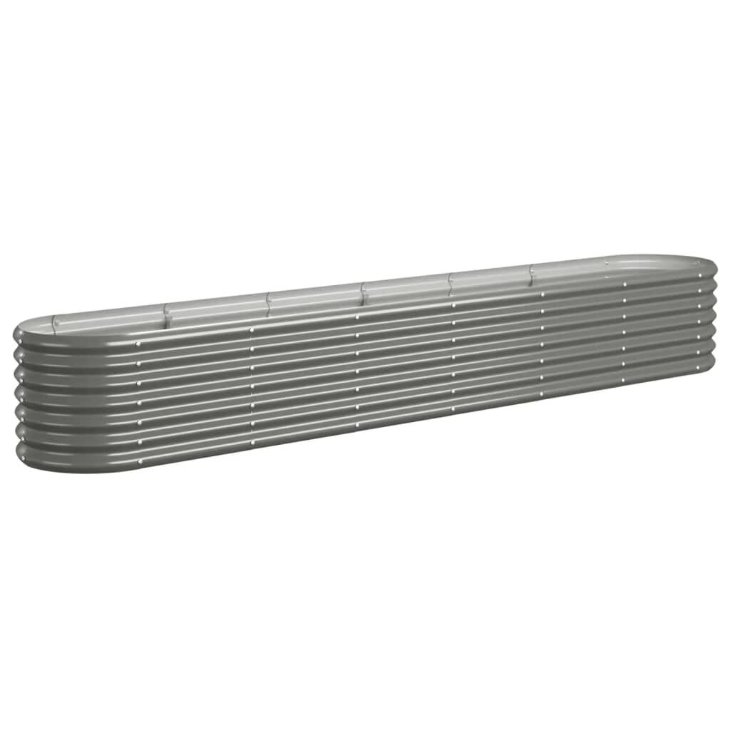 vidaXL Ζαρντινιέρα Γκρι 260x40x36 εκ. Ατσάλι με Ηλεκτρ. Βαφή Πούδρας