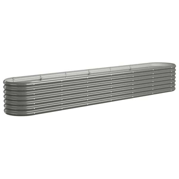 vidaXL Ζαρντινιέρα Γκρι 260x40x36 εκ. Ατσάλι με Ηλεκτρ. Βαφή Πούδρας