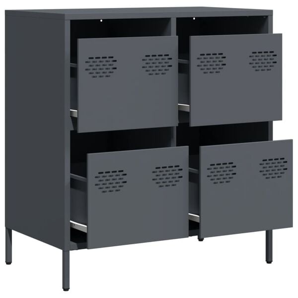 vidaXL Ντουλάπι Ανθρακί 68x39x73,5 εκ. από Χάλυβα Ψυχρής Έλασης
