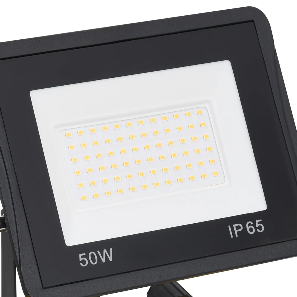 vidaXL Προβολέας LED με Λαβή Θερμό Λευκό 2 x 50 W