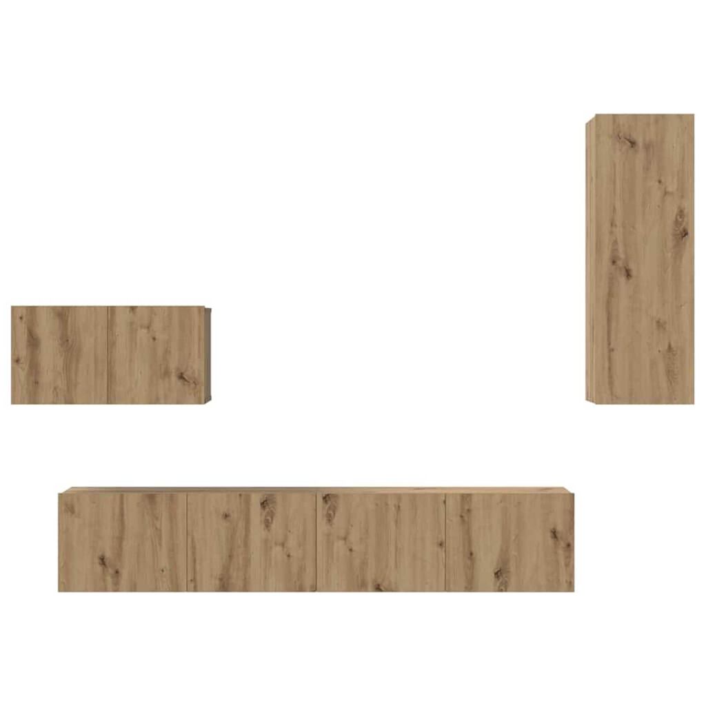 vidaXL Τηλεοπτική Κάβα Τοίχου 4 pcs artisan δρυς 200 x 30 x 30 cm