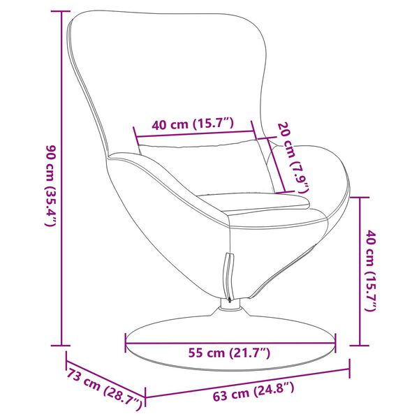 vidaXL Πολυθρόνα Αυγού Dark Grey Velvet