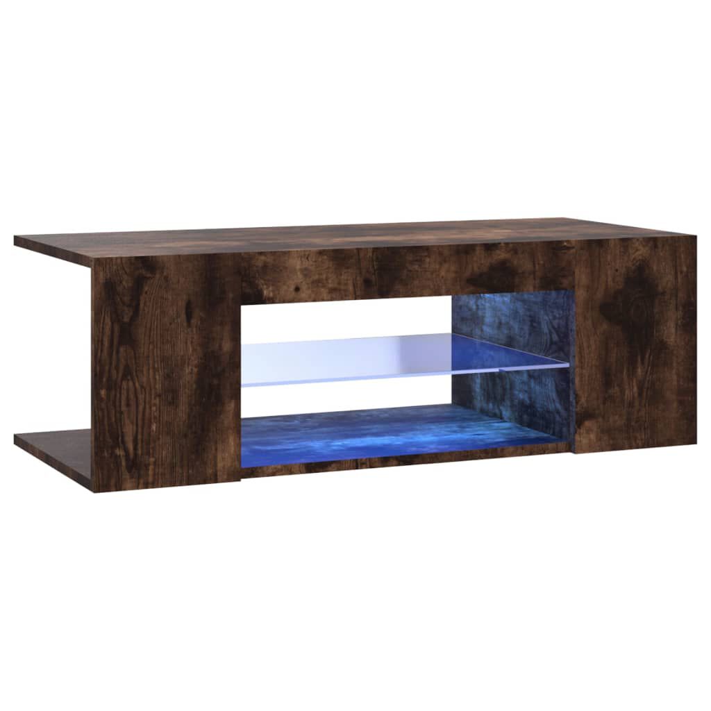 vidaXL Έπιπλο Τηλεόρασης με LED Καπνιστή Δρυς 90 x 39 x 30 εκ.