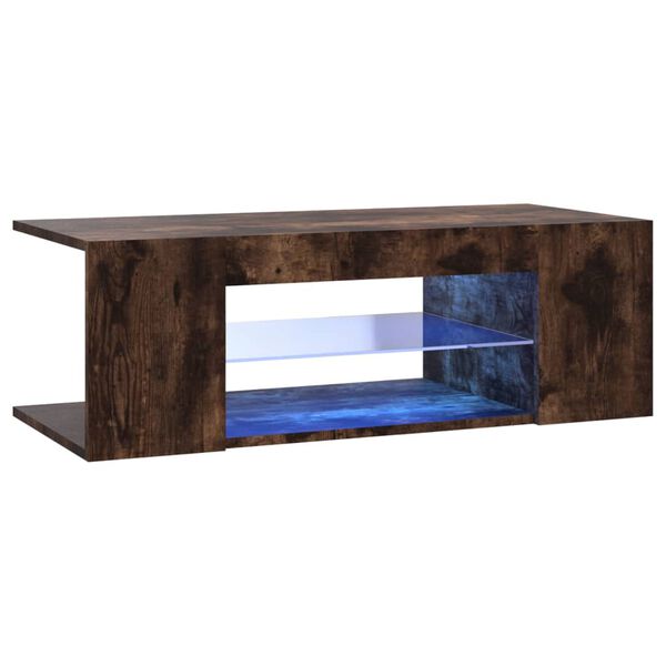 vidaXL Έπιπλο Τηλεόρασης με LED Καπνιστή Δρυς 90 x 39 x 30 εκ.