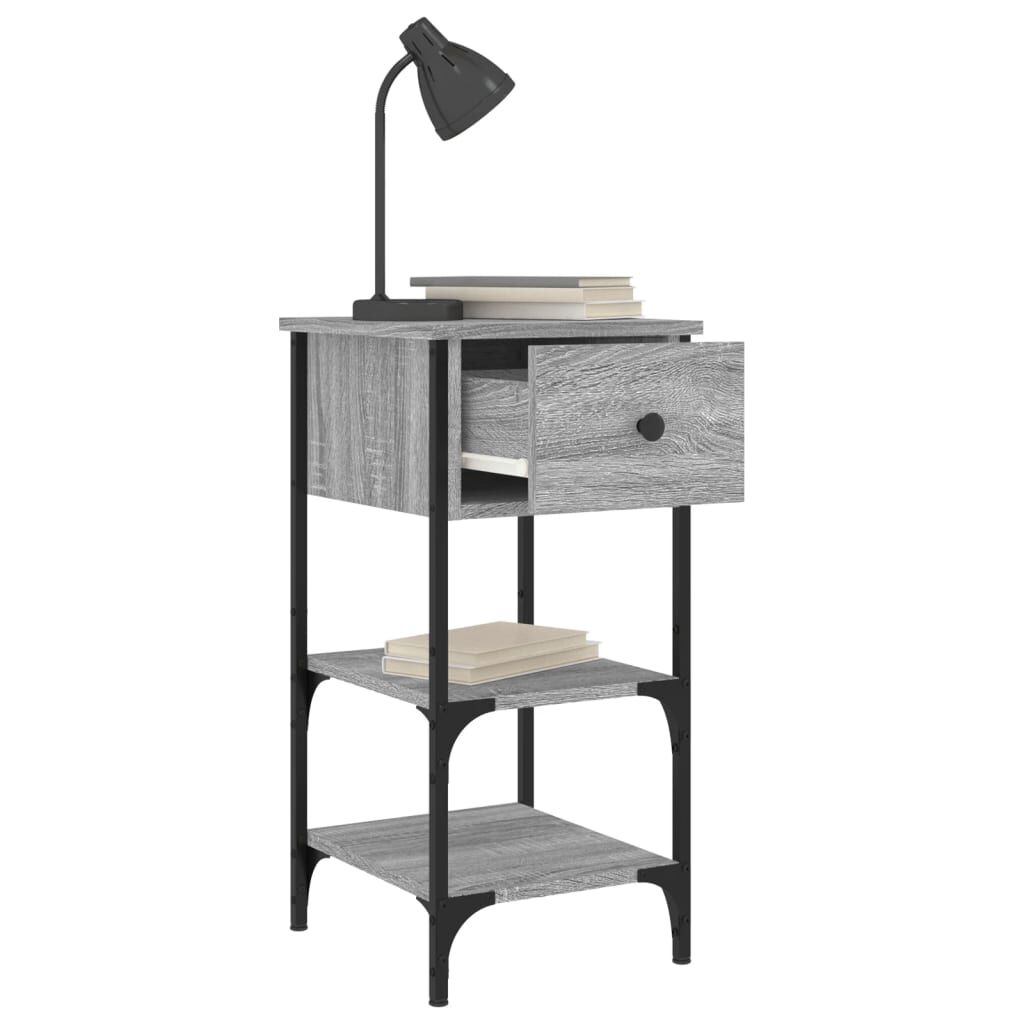 vidaXL Κομοδίνα 2 τεμ. Γκρι Sonoma 34x36x70 εκ. από Επεξεργασμένο Ξύλο