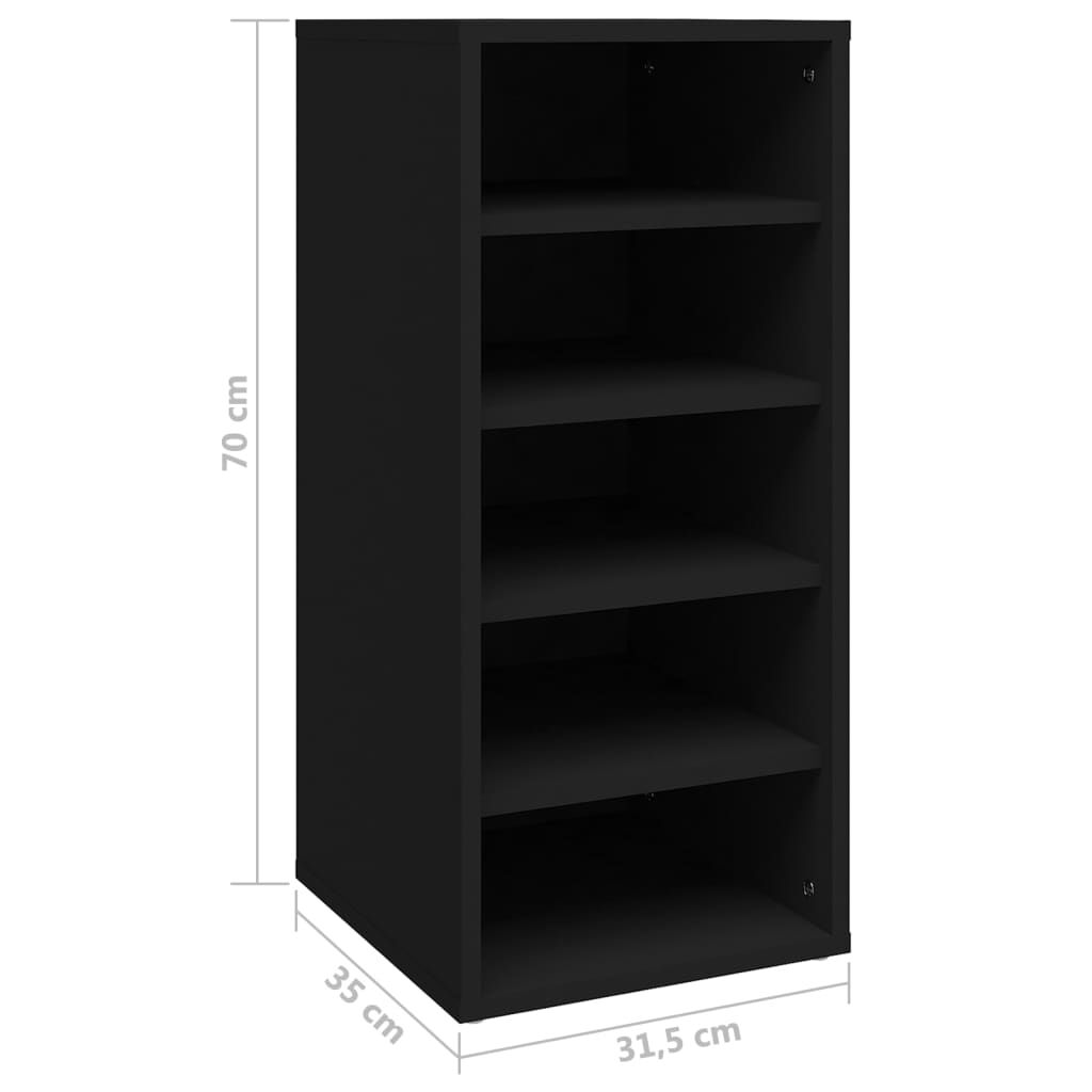 vidaXL Παπουτσοθήκες 2 τεμ. Μαύρες 31,5 x 35 x 70 εκ. από Επεξ. Ξύλο
