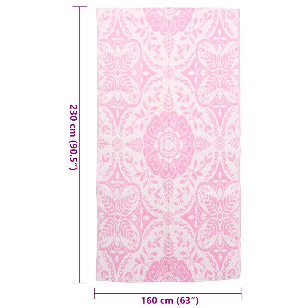 vidaXL Χαλί εξωτερικού χώρου ARAKIL ροζ 120x180 cm PP