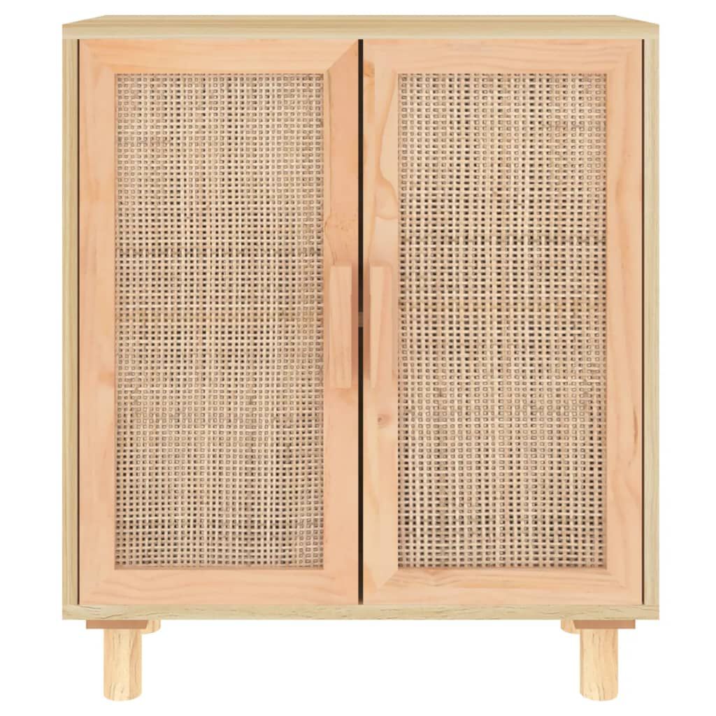 vidaXL Ντουλάπι Καφέ 60 x 30 x 70 εκ. από Μασίφ Πεύκο & Φυσικό Ρατάν