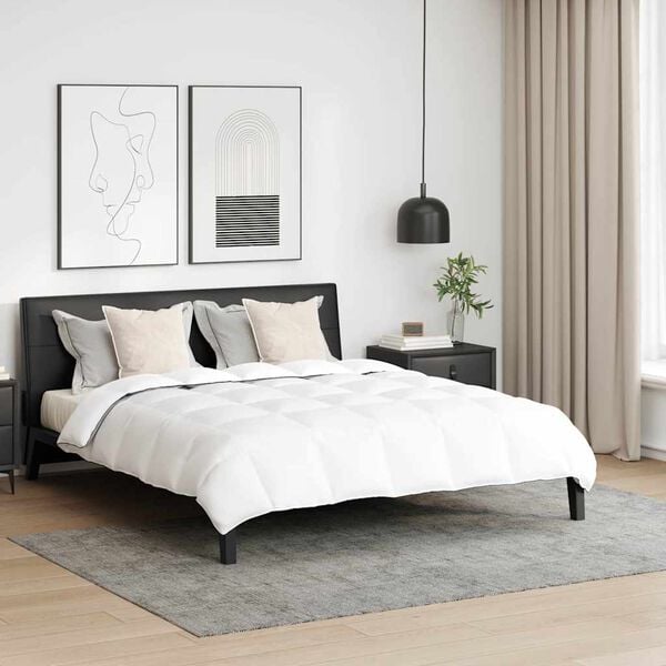 vidaXL Χειμερινό Παπλωματοθήκη με μαξιλάρι 3 pcs Λευκό Φτέρος