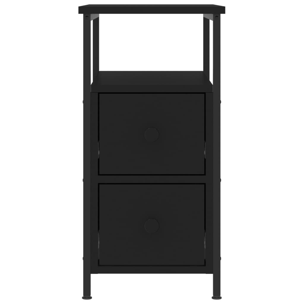 vidaXL Κομοδίνα 2 τεμ. Μαύρα 30 x 60 x 60 εκ. από Επεξεργασμένο Ξύλο