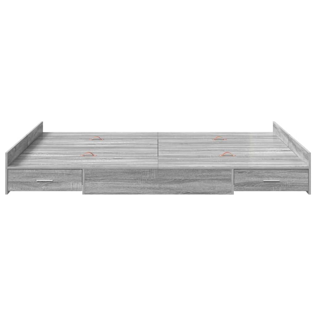 vidaXL Κρεβάτι με αποθηκευτικό χώρο Γκρι sonoma 140 x 200 cm