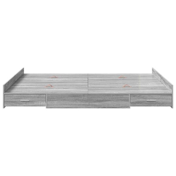 vidaXL Κρεβάτι με αποθηκευτικό χώρο Γκρι sonoma 140 x 200 cm