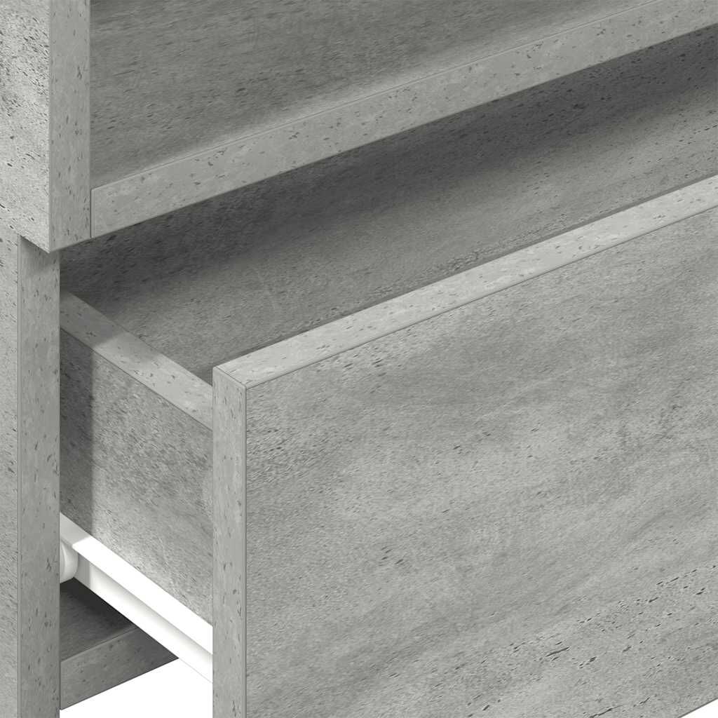 vidaXL Κομοδίνο Επιτοίχιο Γκρι Σκυροδέματος 45x26x28,5 εκ.