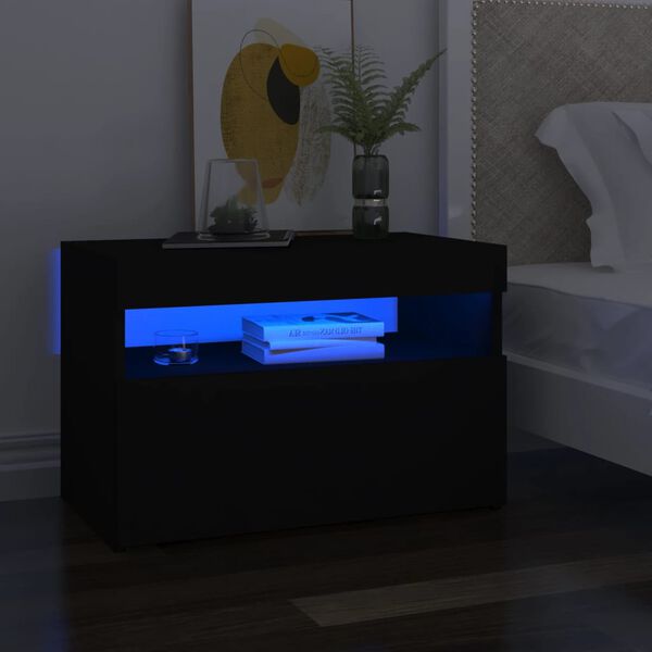 vidaXL Έπιπλο Τηλεόρασης με LED Μαύρο 60 x 35 x 40 εκ.