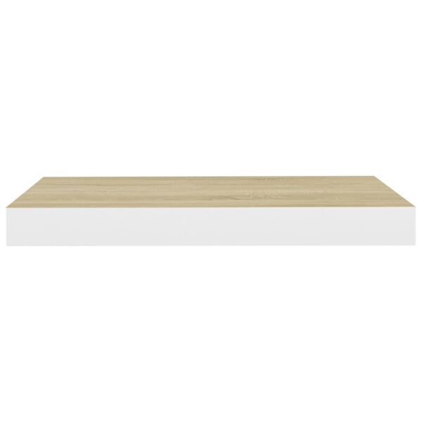 vidaXL Ράφια Τοίχου 2 τεμ. Δρυς/Άσπρο 40x23x3,8 εκ. MDF