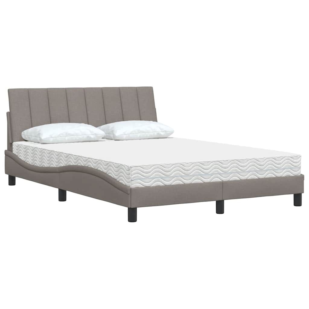 vidaXL Κρεβάτι Taupe 140x190 εκ. Υφασμάτινο