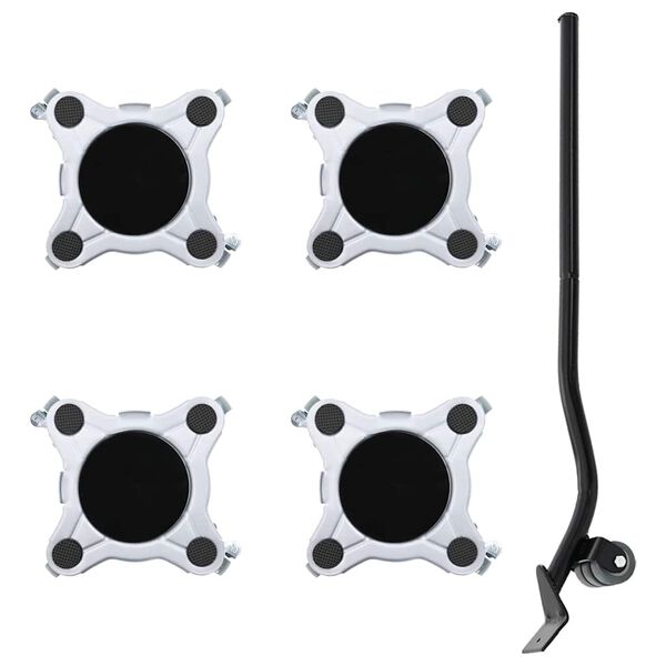 vidaXL Ρόλοι Επίπλων 4 τεμ. με Ανυψωτικό 15,5x15,5x5,5 εκ. Ατσάλι 1000 kg