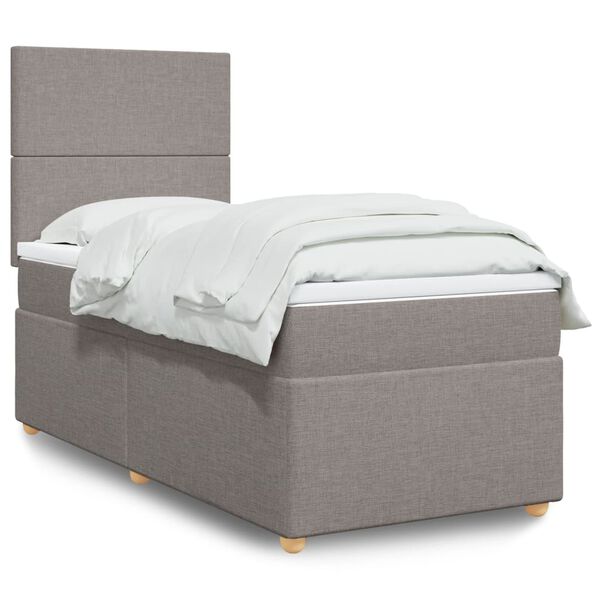 vidaXL &Kappa;&rho;&epsilon;&beta;ά&tau;&iota; Boxspring &mu;&epsilon; &Sigma;&tau;&rho;ώ&mu;&alpha; Taupe 90x190 &epsilon;&kappa;.&Upsilon;&phi;&alpha;&sigma;&mu;ά&tau;&iota;&nu;&omicron;