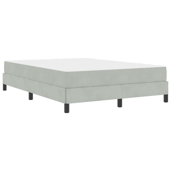 vidaXL Κρεβάτι box spring με στρώμα Ανοιχτό γκρι 140 x 200 cm Βελούδο