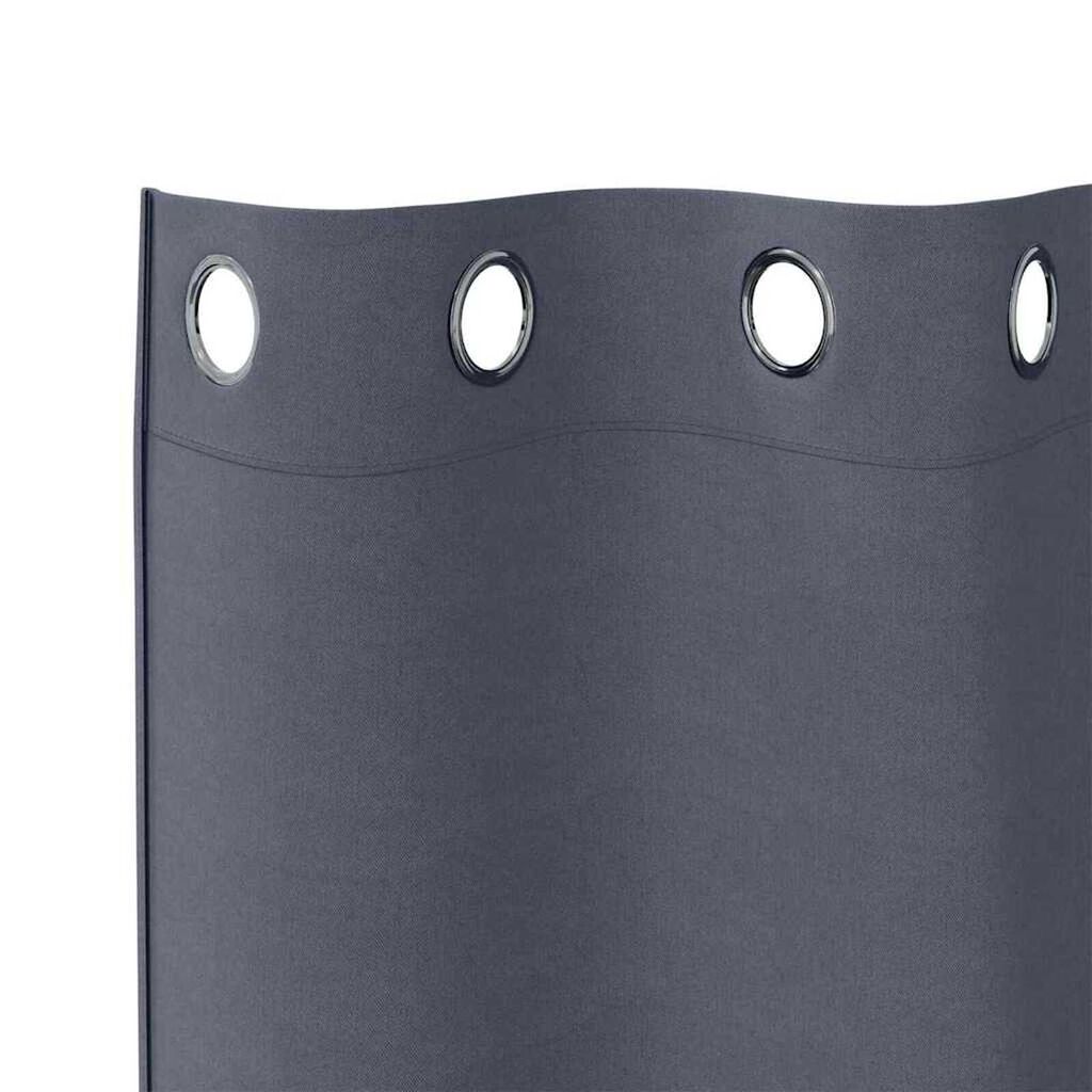 vidaXL Κουρτίνες με κουρτίνες 2 pcs Ανθρακί Πολυεστέρας