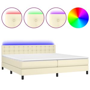 vidaXL &Kappa;&rho;&epsilon;&beta;ά&tau;&iota; Boxspring &mu;&epsilon; &Sigma;&tau;&rho;ώ&mu;&alpha; & LED &Kappa;&rho;&epsilon;&mu; 200x200 &epsilon;&kappa;. &Sigma;&upsilon;&nu;&theta;. &Delta;έ&rho;&mu;&alpha;